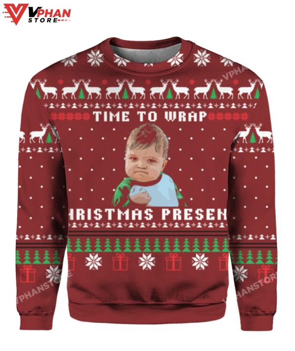 Time To Wrap Christmas Present Sweater, Meme Christmas Costume