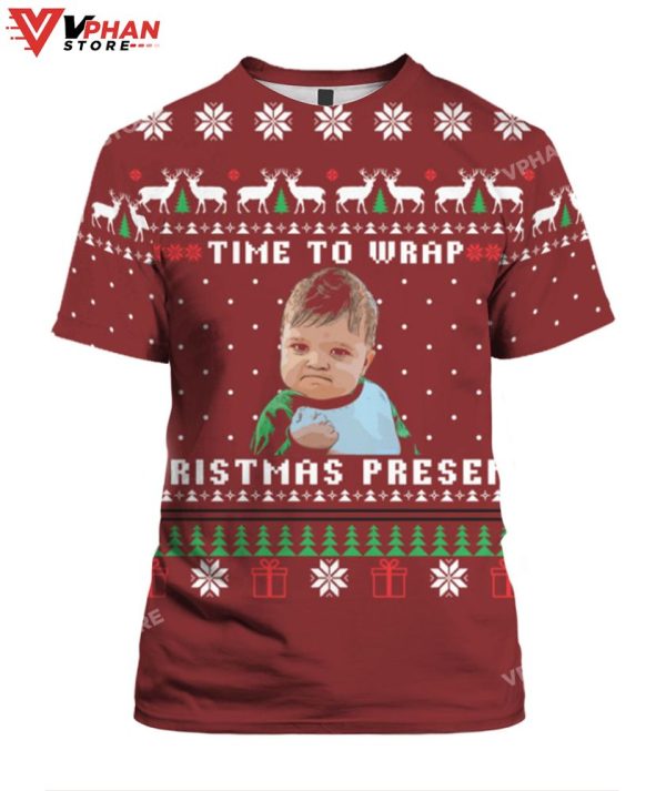 Time To Wrap Christmas Present Sweater, Meme Christmas Costume