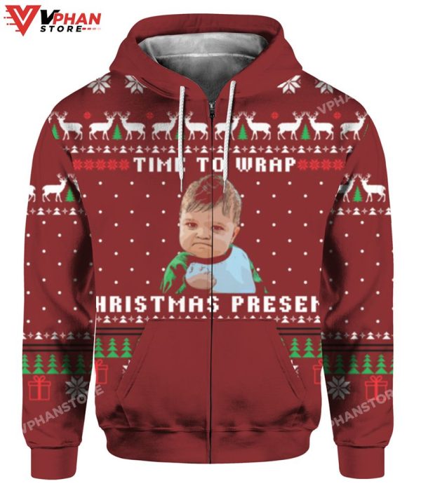 Time To Wrap Christmas Present Sweater, Meme Christmas Costume