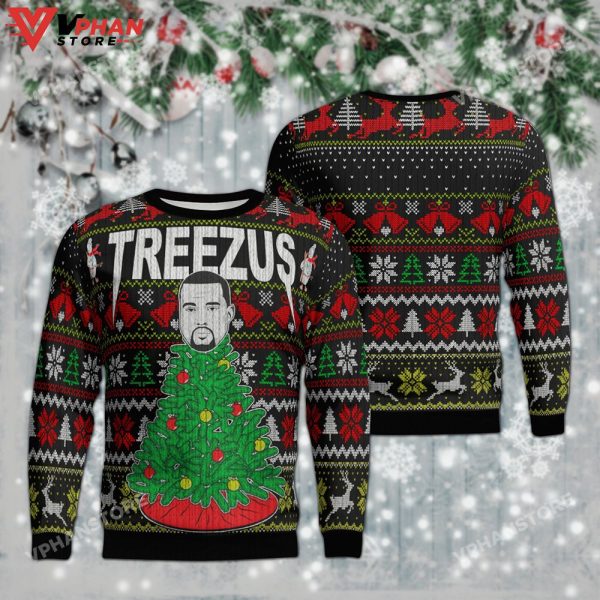 Treezus Ye Kanye West Ugly Christmas Sweater