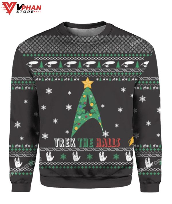 Trek The Halls Christmas Sweater, Retro Christmas Gift