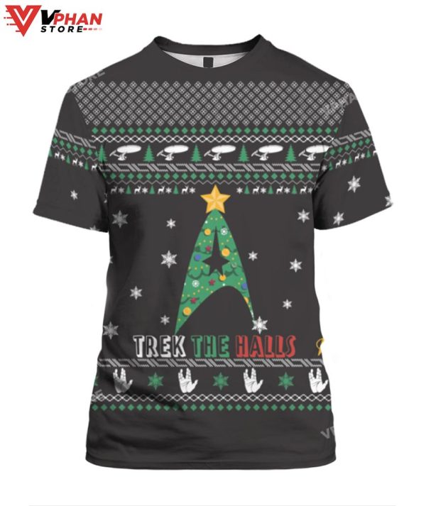 Trek The Halls Christmas Sweater, Retro Christmas Gift