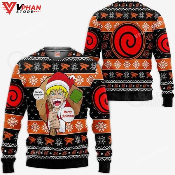 Ugly Christmas Badge Uzumaki Clan Custom, Ugly Christmas Sweater