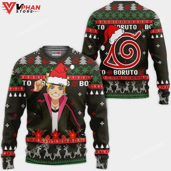 Uzumaki Brt Brt Anime Xmas Ugly Christmas Knitted Sweater