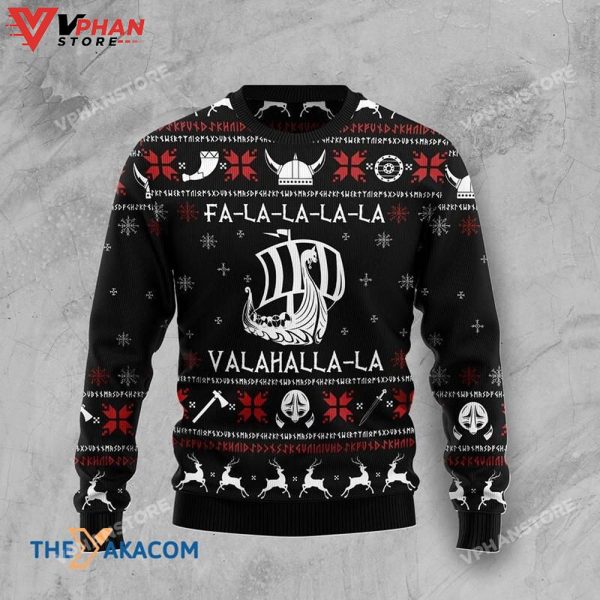 Valhalla Viking Awesome Ugly Christmas Sweater