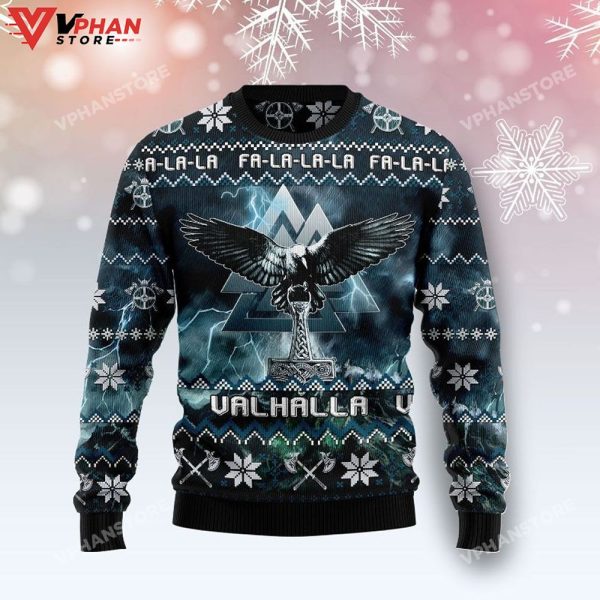 Viking Symbol Valhalla Christmas, Ugly Christmas Sweater