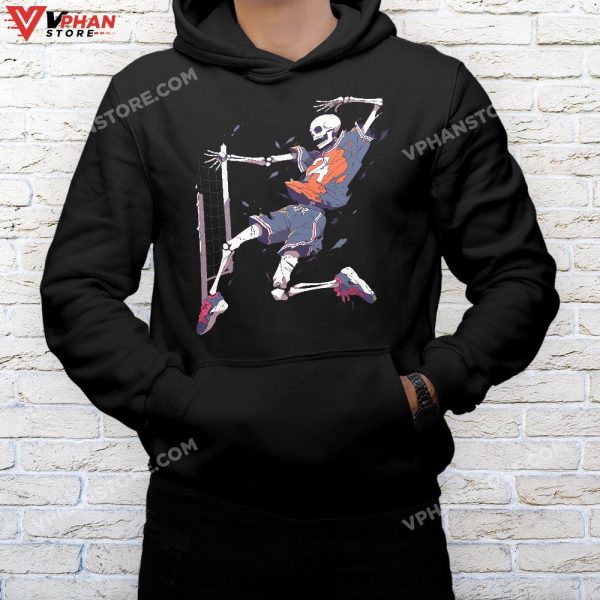 Volleyball Player Halloween T-Shirt, Volleyball Skeleton Women Men