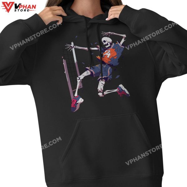 Volleyball Player Halloween T-Shirt, Volleyball Skeleton Women Men