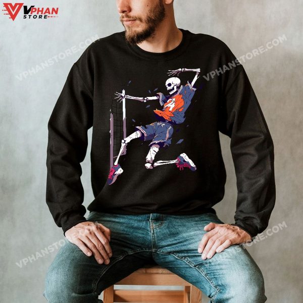 Volleyball Player Halloween T-Shirt, Volleyball Skeleton Women Men