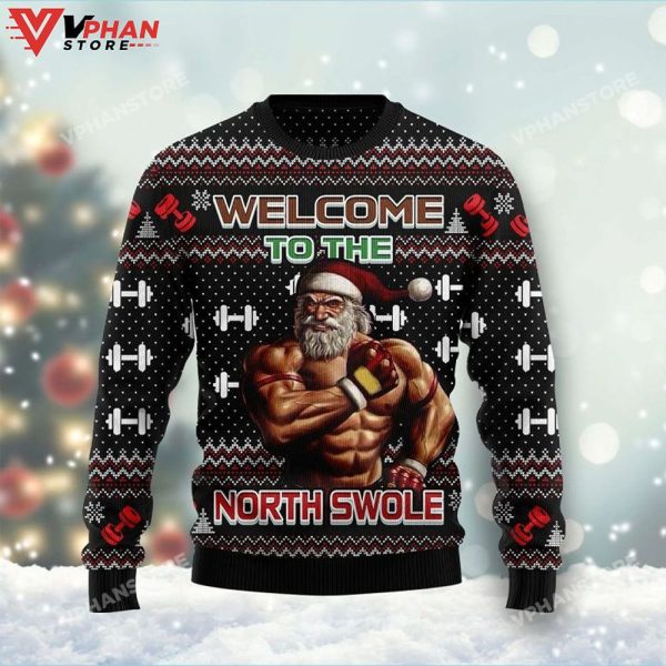 Welcome To The North Swole Ugly Christmas Sweater