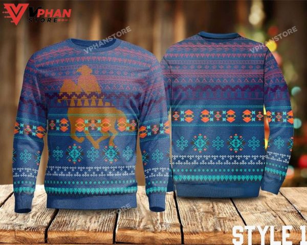 Western Cowboys All Over Print Sweater, Ugly Christmas Sweater