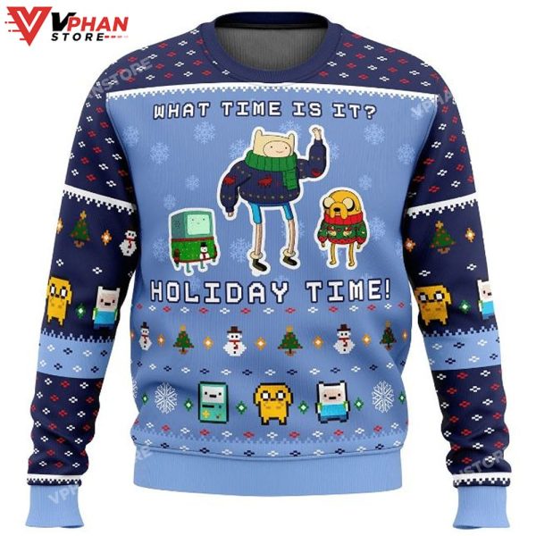 What Time Is It Adventure Holiday Time Ugly Knitted Xmas Sweater