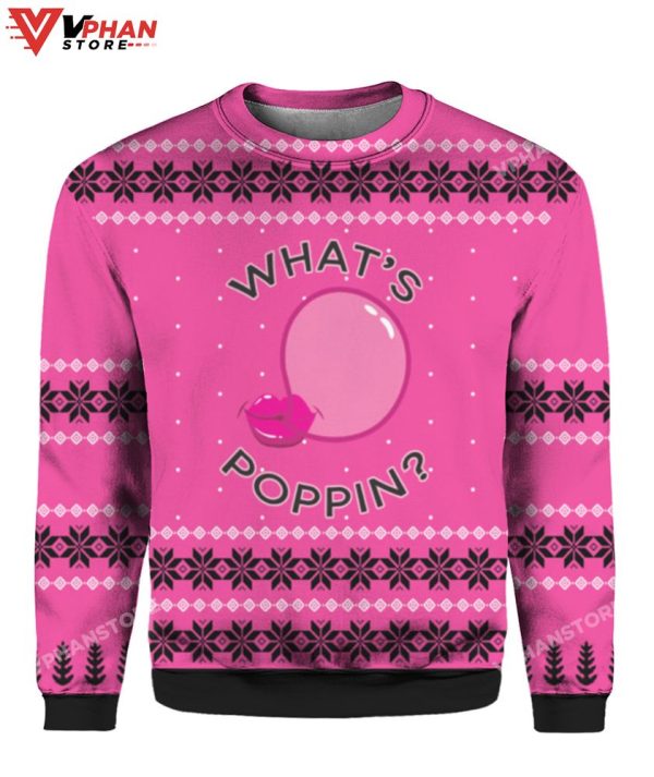 Whats Poppin Christmas Sweater, Vintage Christmas Costume