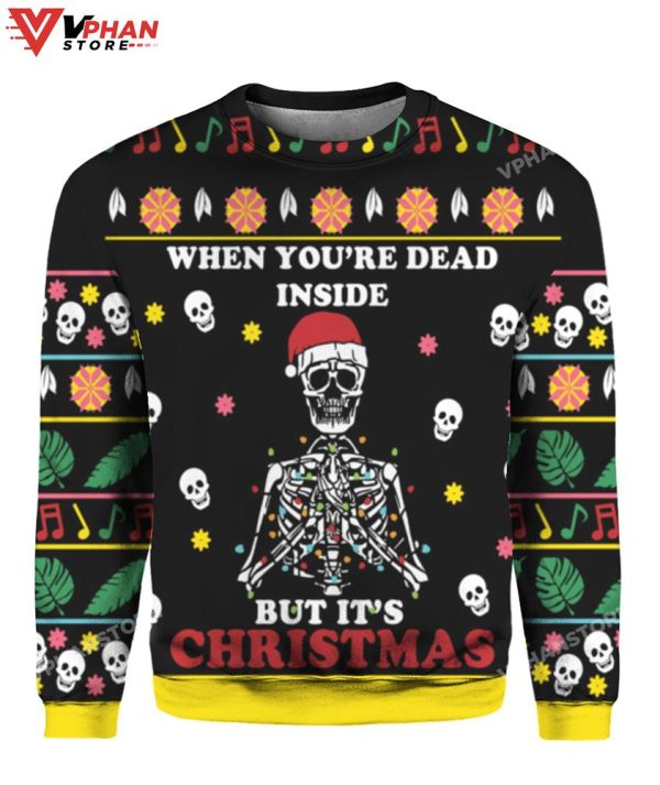 When You’re Dead Inside But Its Christmas Vintage Costume Sweater