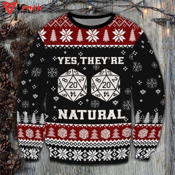 Yes They Are Natural Dungeon And Dragons Initiative Galaxy Christmas Sweater