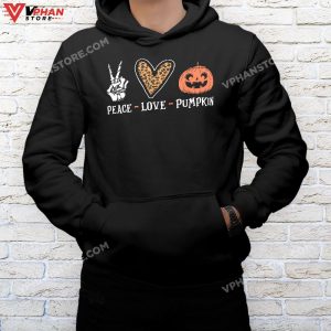 mockup black hoodie men Peace Love Pumpkin Halloween Skeleton Hand Leopard Heart T Shirt