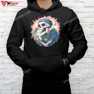 mockup black hoodie men Rap Skull Skeleton Halloween Costume