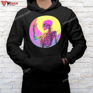 mockup black hoodie men Scary Skeleton Halloween Costume Skull Bones Men Women Kids T Shirt