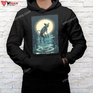 mockup black hoodie men Skeleton Cat Halloween For Cat Lover