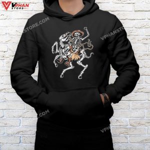 mockup black hoodie men Skeleton Cowboy Halloween Costume Funny Rodeo Bones Men Boys T Shirt