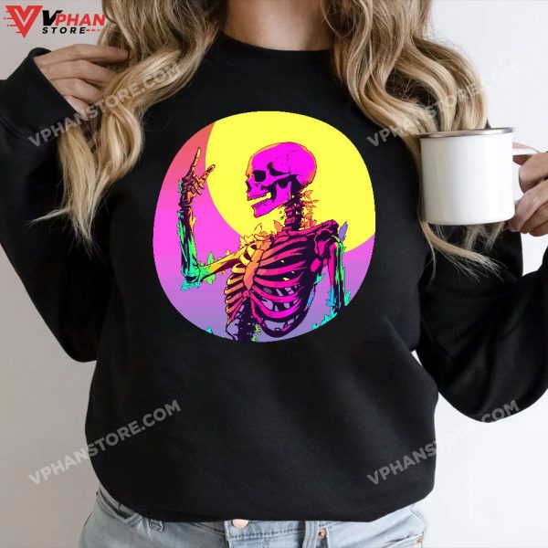 Scary Skeleton Halloween Costume Skull Bones Men Women Kids T-Shirt