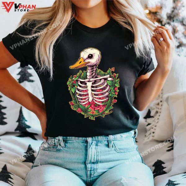 Rubber Duck Skeleton Lazy Halloween Costume Funny Ducky T-Shirt