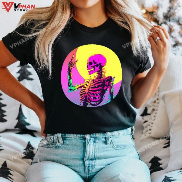 Scary Skeleton Halloween Costume Skull Bones Men Women Kids T-Shirt