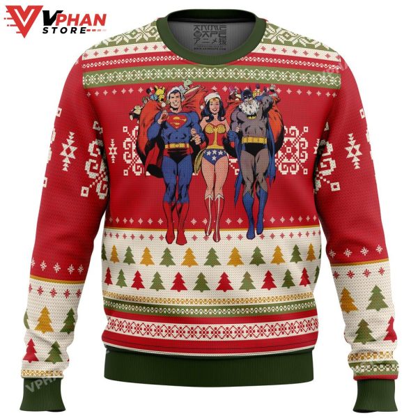 Batman Superman Wonder Woman Christmas Sweater