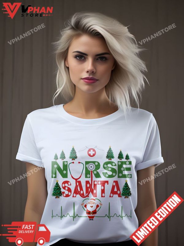 Be Nice To The ER Nurse Santa Is Watching Nursing Christmas T-Shirt