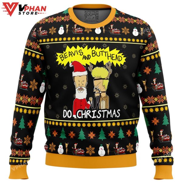 Beavis And Butthead Do Christmas Ugly Sweater