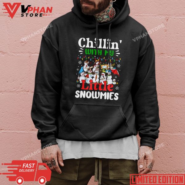 Chillin’ With My Little Snowmies Teacher Christmas Men Women T-Shirt