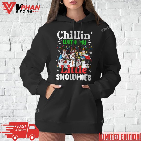 Chillin’ With My Little Snowmies Teacher Christmas Men Women T-Shirt