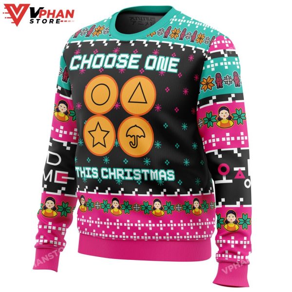 Choose One This Christmas Squid Game Ugly Sweater