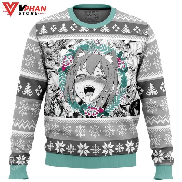 Christmas Anime Ahegao Ugly Sweater