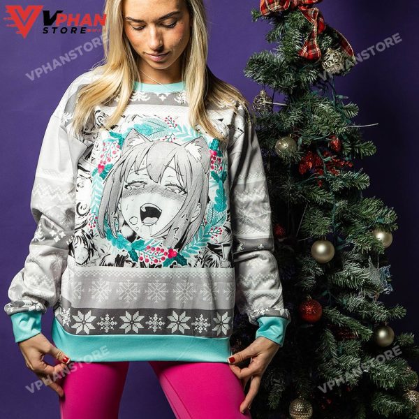 Christmas Anime Ahegao Ugly Sweater