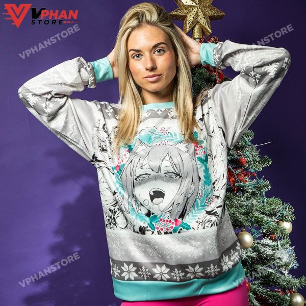 Christmas Anime Ahegao Ugly Sweater