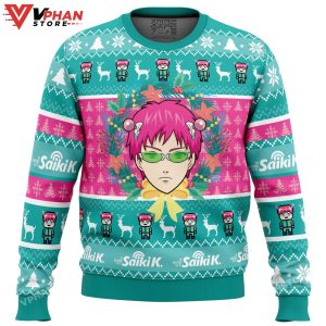 Christmas At School Saiki Kusuo No Psi nan Ugly Christmas Sweater 1