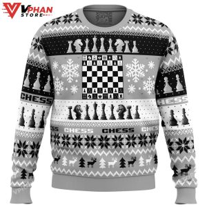 Christmas Chess Board Games Ugly Christmas Sweater 1