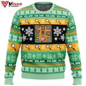 Christmas Clue Board Games Ugly Christmas Sweater 1