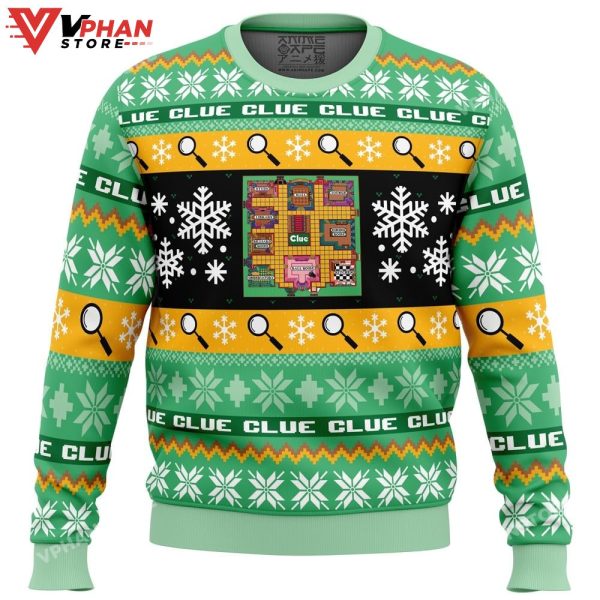 Christmas Clue Board Games Ugly Sweater