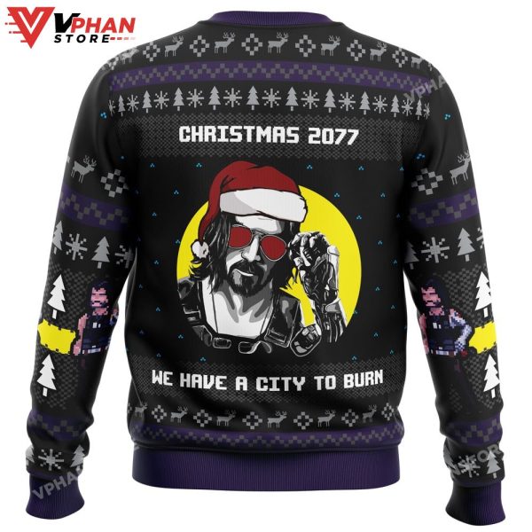 Christmas Cyberpunk 2077 3D Sweatshirt Ugly Sweater