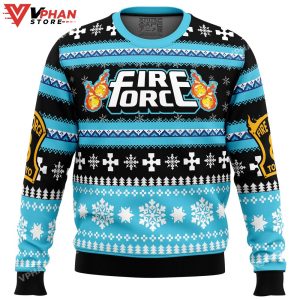 Christmas Flame Fire Force Ugly Christmas Sweater 1