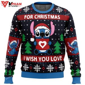 Love Stitch Christmas 3D Sweatshirt, Ugly Christmas Sweater