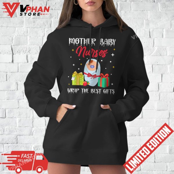 Mother Baby Nurses Wrap The Best Gifts Christmas T-Shirt