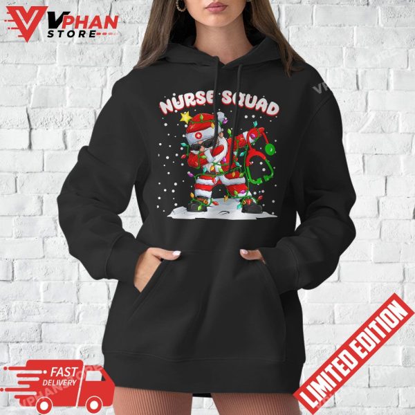 Dabbing Santa Scrubs Nurse Squad Christmas T-Shirt