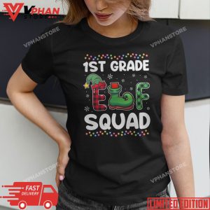 Christmas Teacher 1st Grade Elf Squad Matching Group Xmas T Shirt 1 1