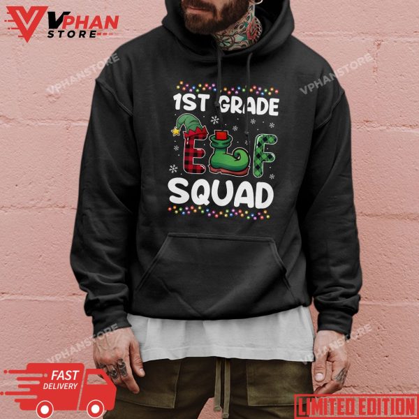 Christmas Teacher 1st Grade Elf Squad Matching Group Xmas T-Shirt