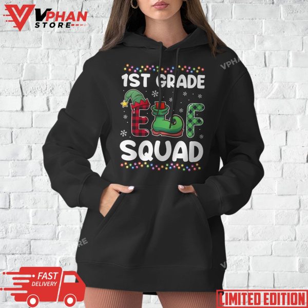 Christmas Teacher 1st Grade Elf Squad Matching Group Xmas T-Shirt