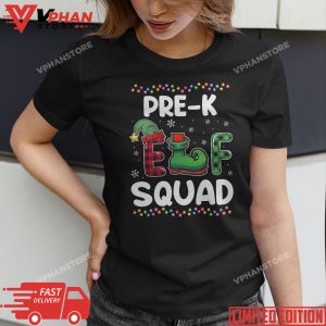 Christmas Teacher 1st Grade Elf Squad Matching Group Xmas T Shirt pre k 1