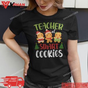 Christmas Teacher Cute Gingerbread Cookies T Shirt 1